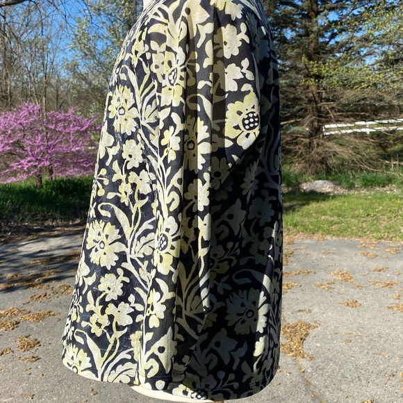 Jones New York women' Top 1X clear sequin Black/Lt Citron 3/4 sleeve Boxy blouse - Picture 2 of 7